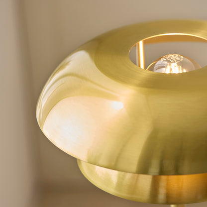 Lyon Satin Brass Tiered Table Lamp