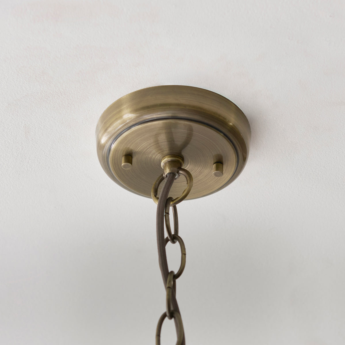 Harborne Antique Brass & Ribbed Glass Pendant Ceiling Light