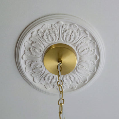 Autumn 4 Light Aged Brass & Glass Leaf Pendant Ceiling Light