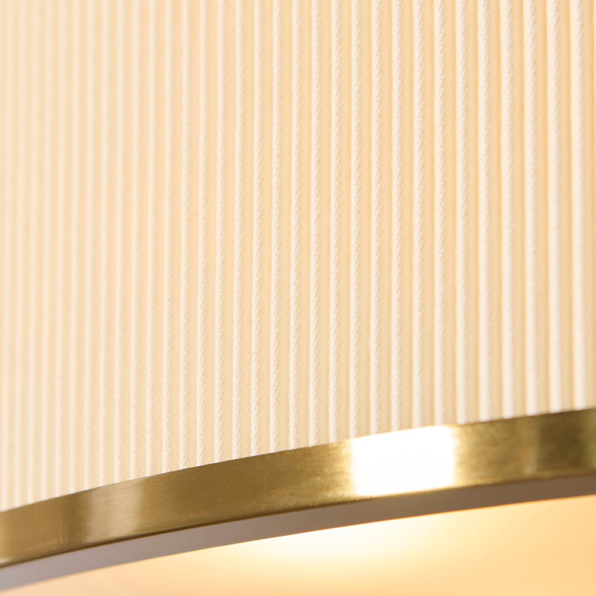 Lexi 5 Light Ivory Pleated & Aged Brass Pendant Ceiling Light