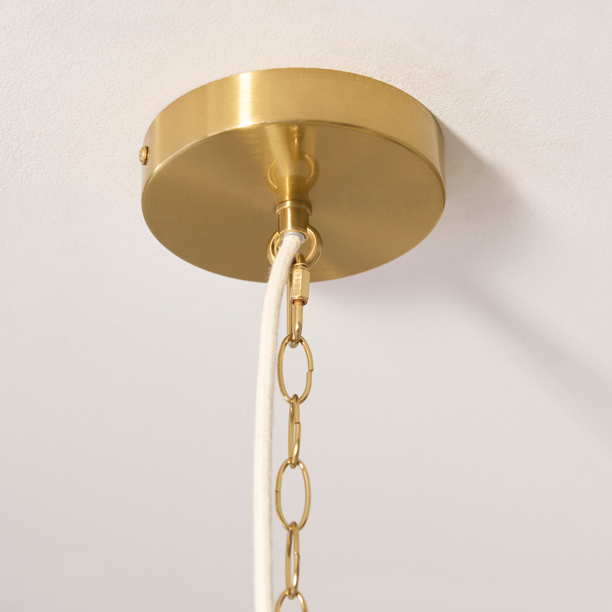 Lexi 5 Light Ivory Pleated & Aged Brass Pendant Ceiling Light