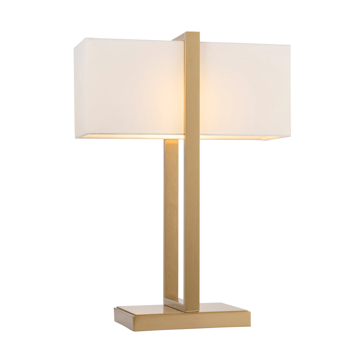Seattle Aged Brass Table Lamp with Ivory Shade