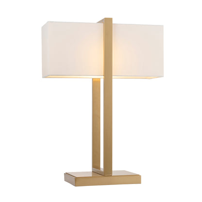 Seattle Aged Brass Table Lamp with Ivory Shade