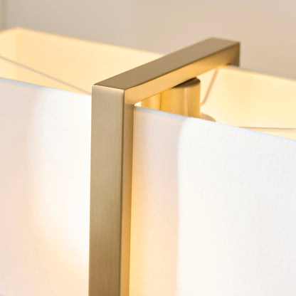 Seattle Aged Brass Table Lamp with Ivory Shade