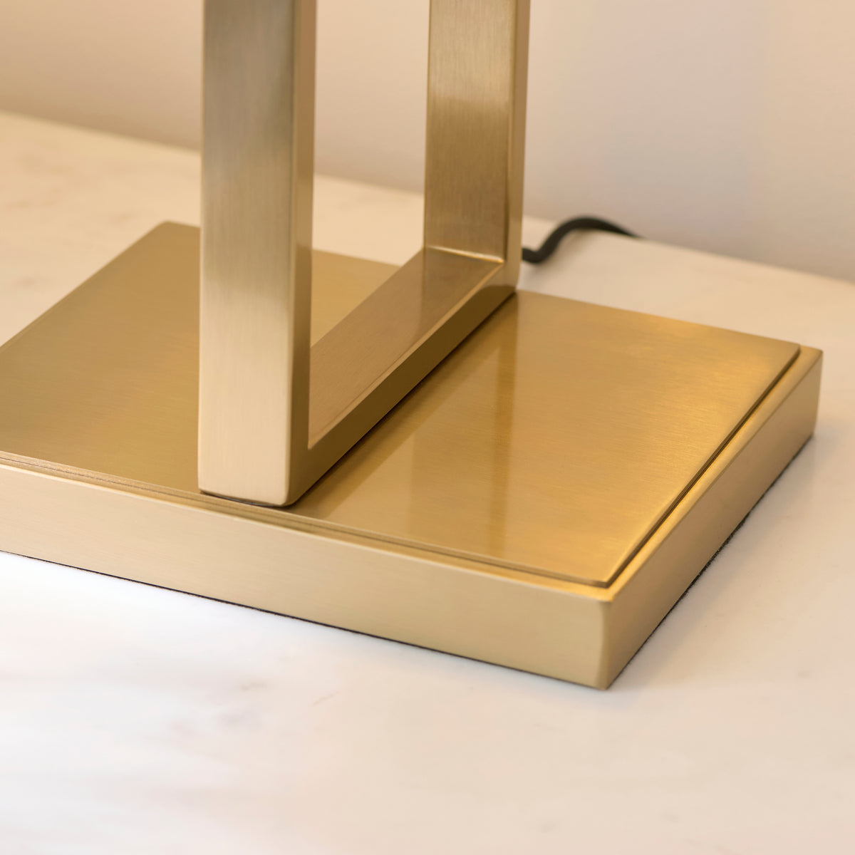 Seattle Aged Brass Table Lamp with Ivory Shade
