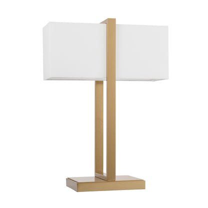 Seattle Aged Brass Table Lamp with Ivory Shade