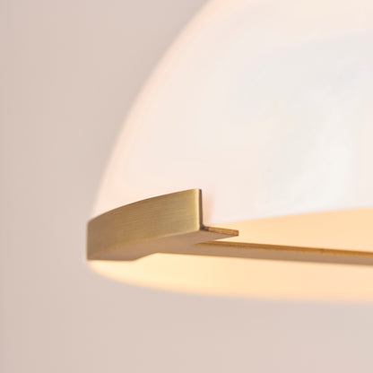 Hansel Warm Brass & Grey Marble Opal Glass Table Lamp