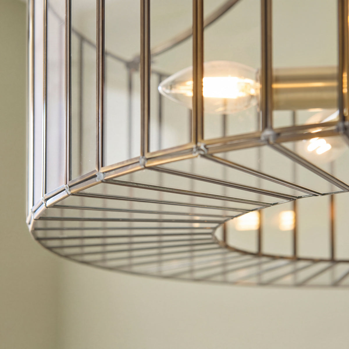 Antalya 5 Light Antique Brass & Clear Glass Pendant Ceiling Light