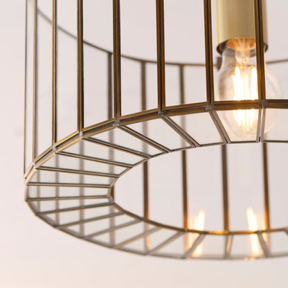 Antalya Antique Brass & Clear Glass Flush Ceiling Light