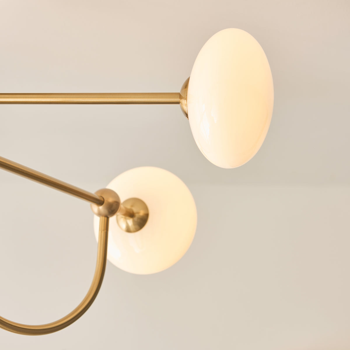 Ottowa 4 Light Aged Brass & Opal Glass Semi-Flush Ceiling Light