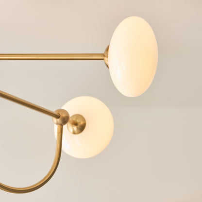 Ottowa 4 Light Aged Brass & Opal Glass Semi-Flush Ceiling Light