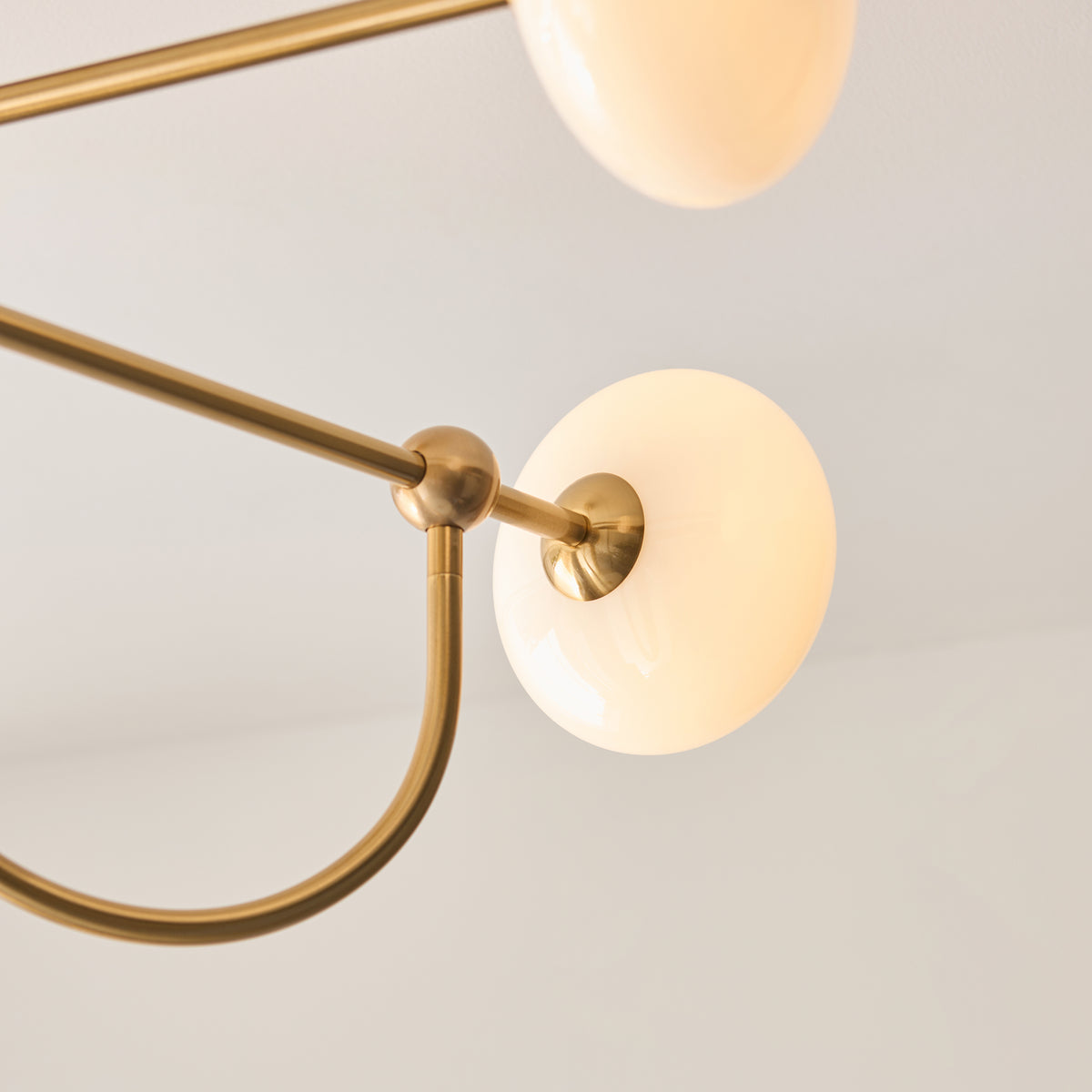 Ottowa 4 Light Aged Brass & Opal Glass Semi-Flush Ceiling Light