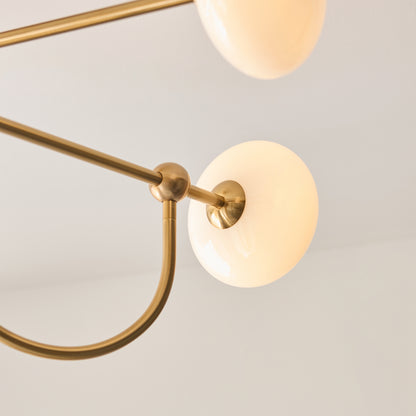 Ottowa 4 Light Aged Brass & Opal Glass Semi-Flush Ceiling Light