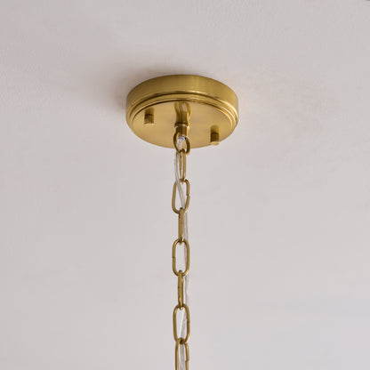 Ancara 3 Light Aged Brass & Textured Glass Pendant Ceiling Light