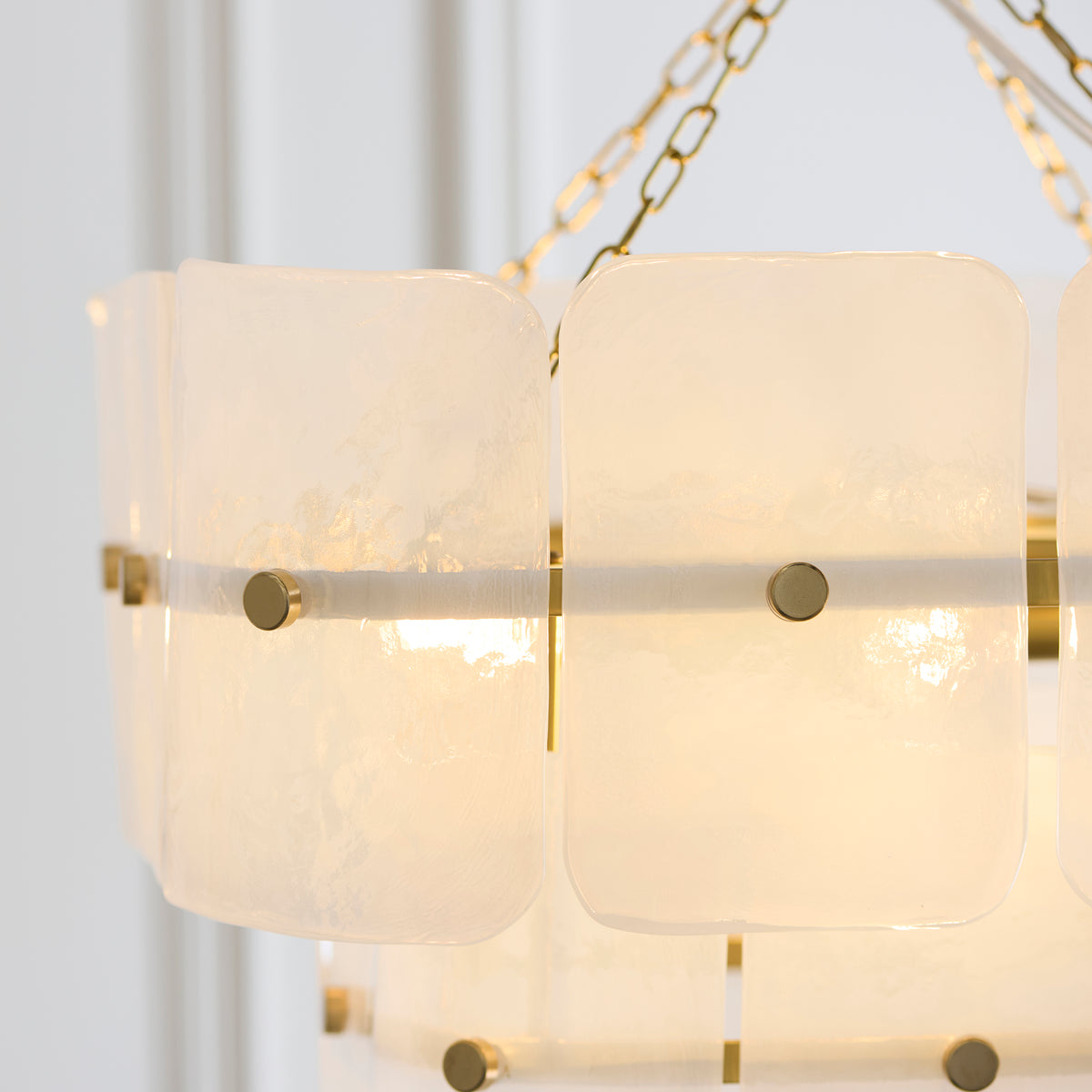 Venice 4 Light Aged Brass & White Glass Pendant Ceiling Light