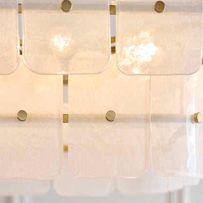 Venice 6 Light Aged Brass & White Glass Pendant Ceiling Light