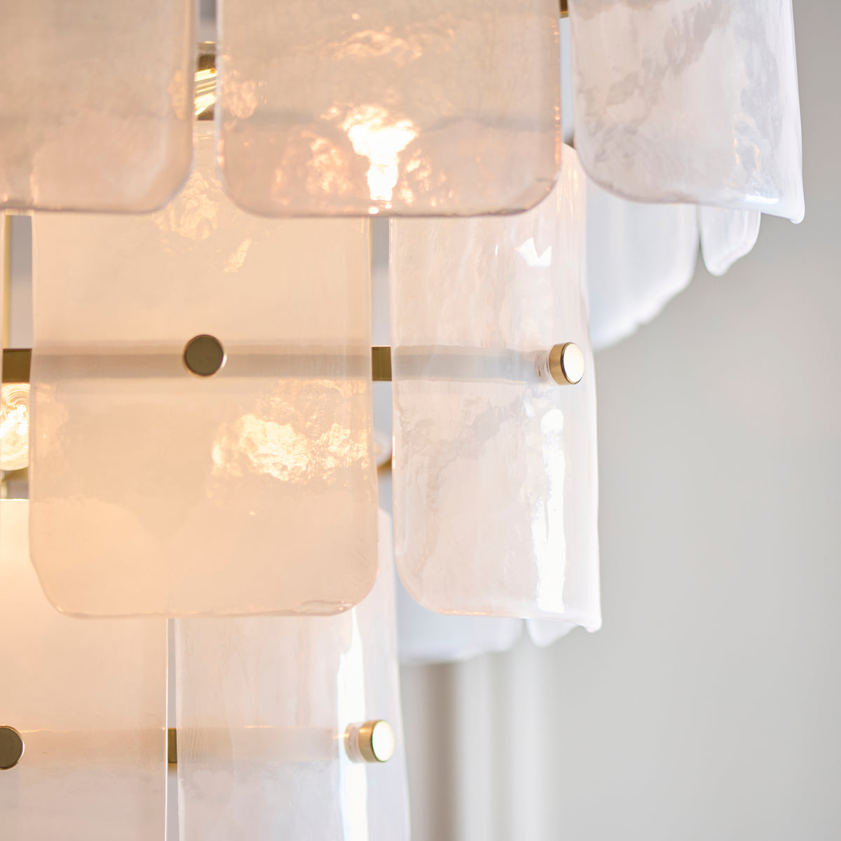 Venice 10 Light Aged Brass & White Glass Pendant Ceiling Light