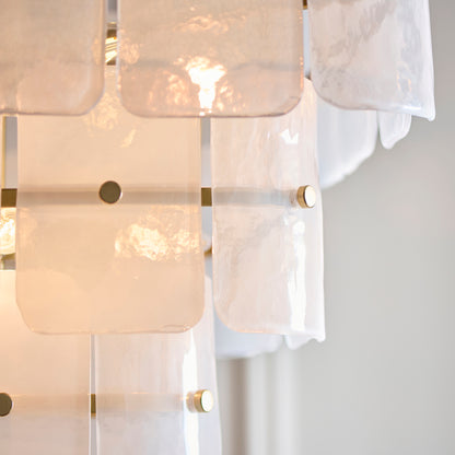 Venice 10 Light Aged Brass & White Glass Pendant Ceiling Light