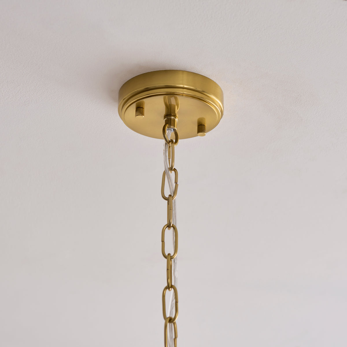 Ancara 3 Light Aged Brass & Champagne Glass Pendant Ceiling Light