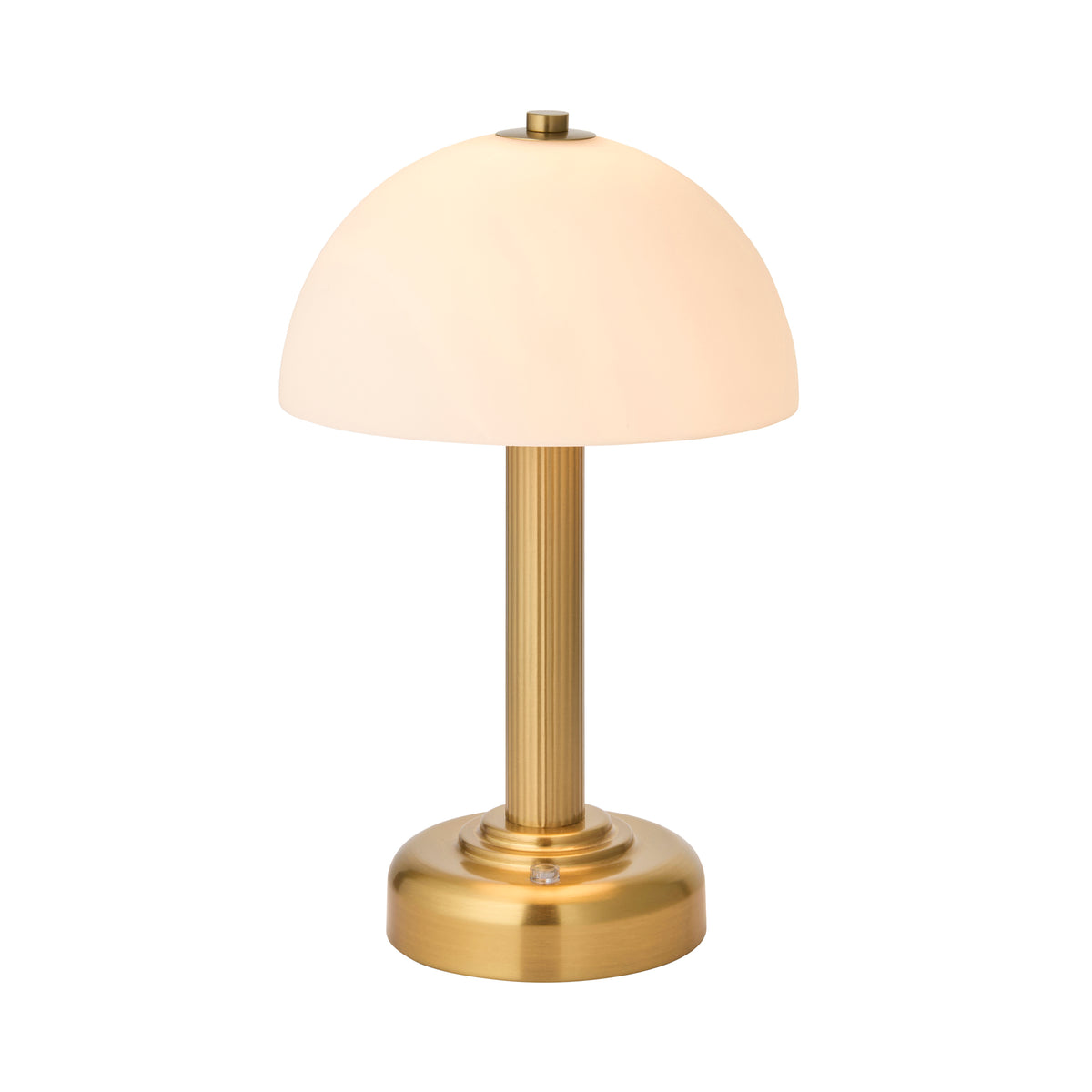 Bridport Warm Brass & Opal Glass Rechargeable Table Lamp