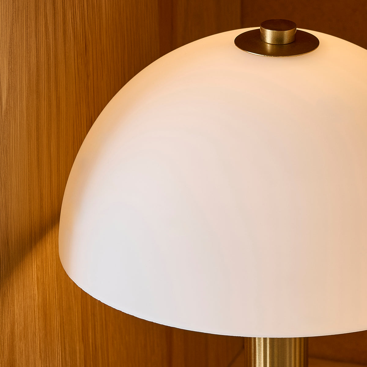 Bridport Warm Brass & Opal Glass Rechargeable Table Lamp