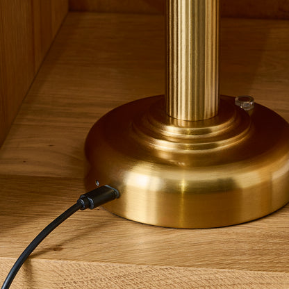 Bridport Warm Brass & Opal Glass Rechargeable Table Lamp