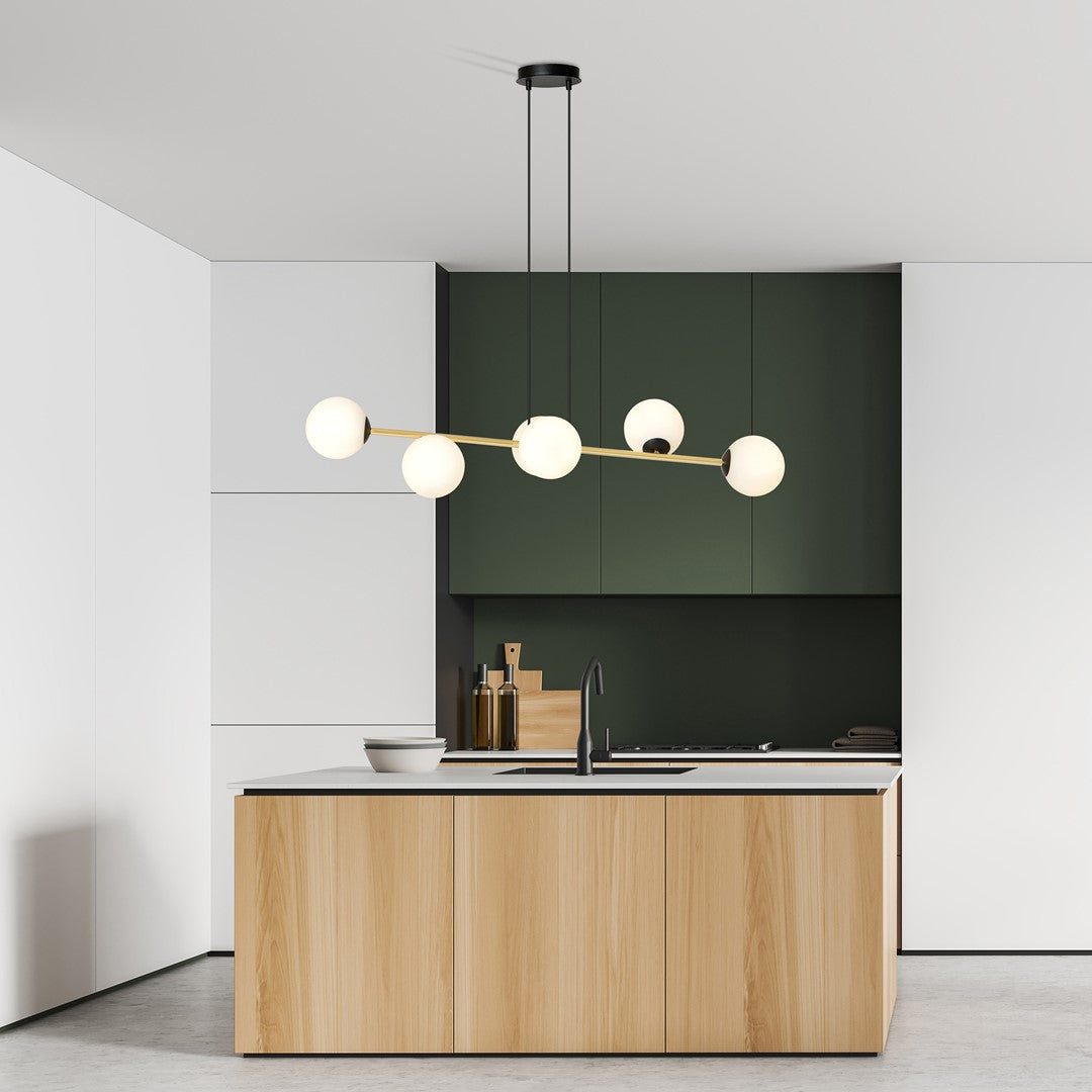 Gravity 6 Light Pendant Black & Gold