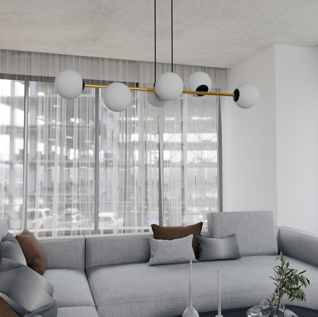 Gravity 6 Light Pendant Black & Gold