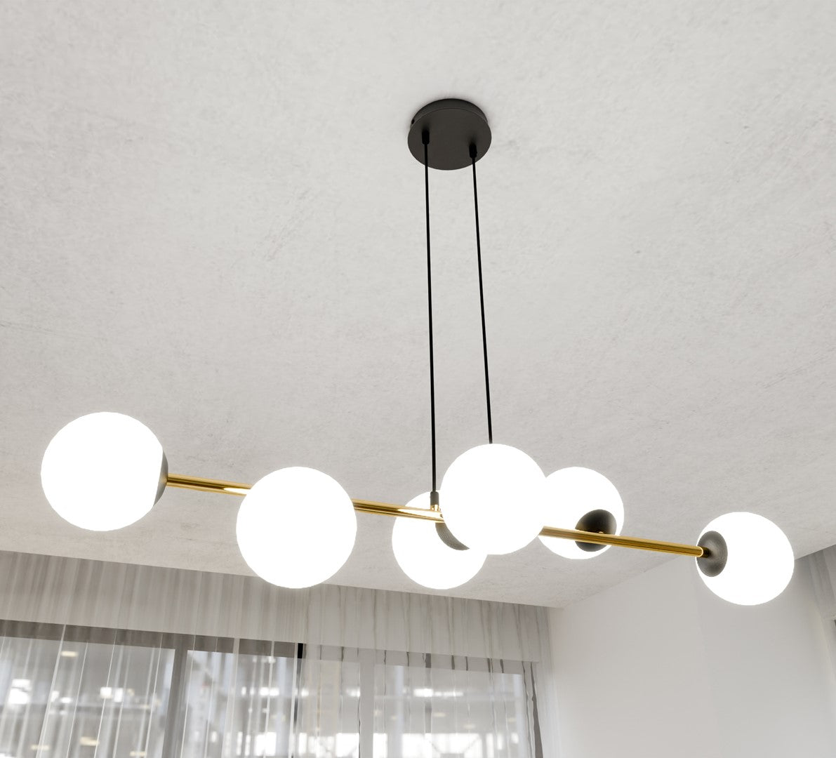 Gravity 6 Light Pendant Black & Gold