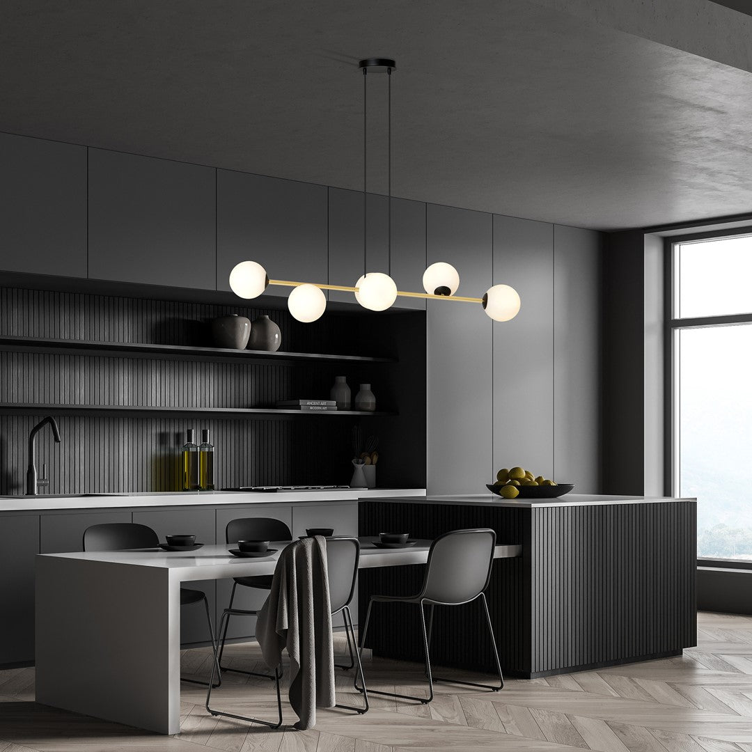 Gravity 6 Light Pendant Black & Gold
