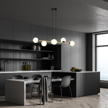 Gravity 6 Light Pendant Black & Gold