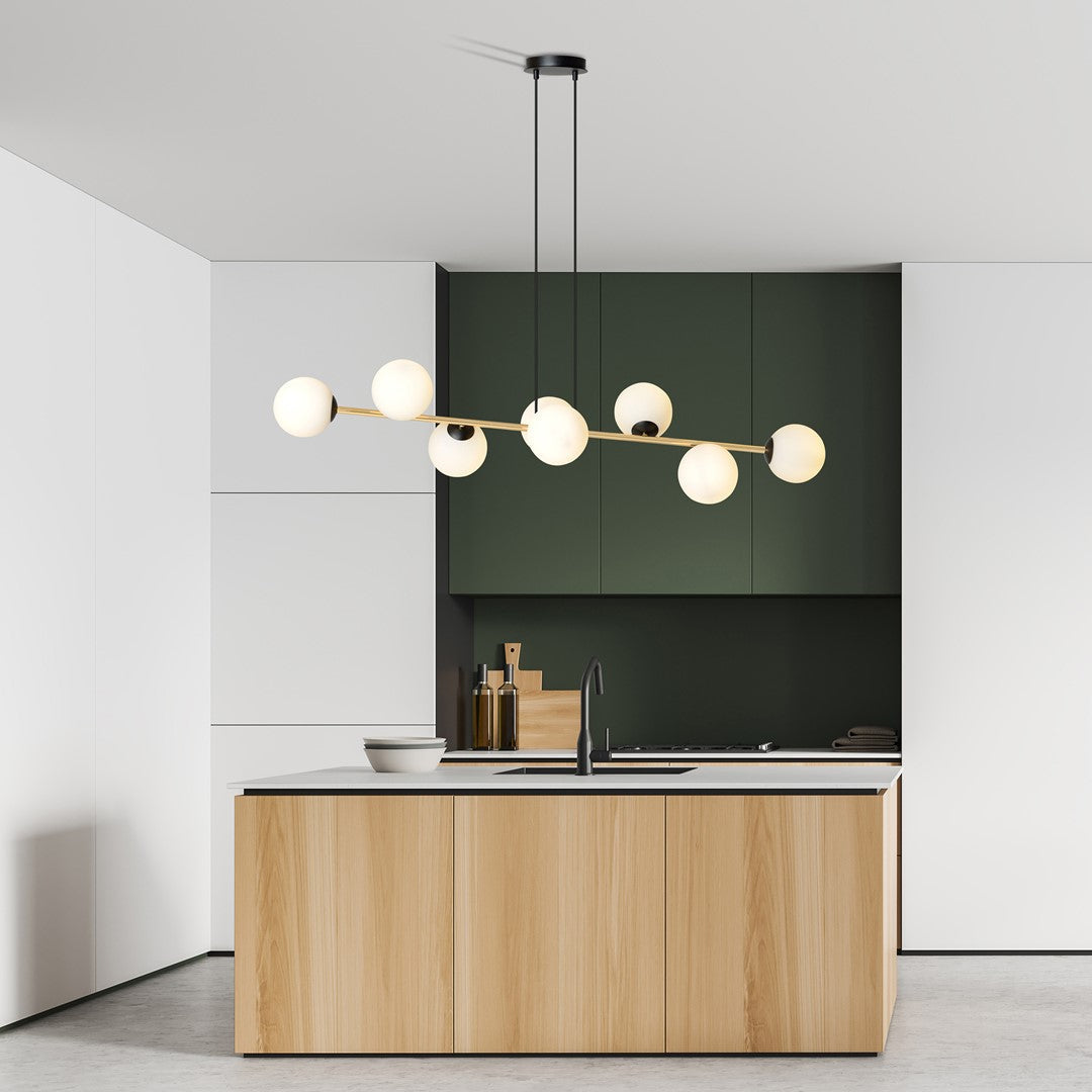 Gravity 8 Light Pendant Black & Gold