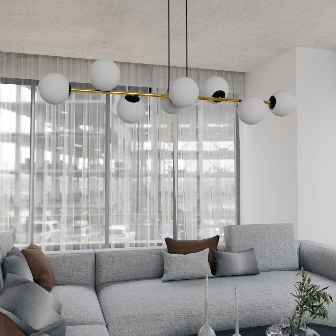 Gravity 8 Light Pendant Black & Gold