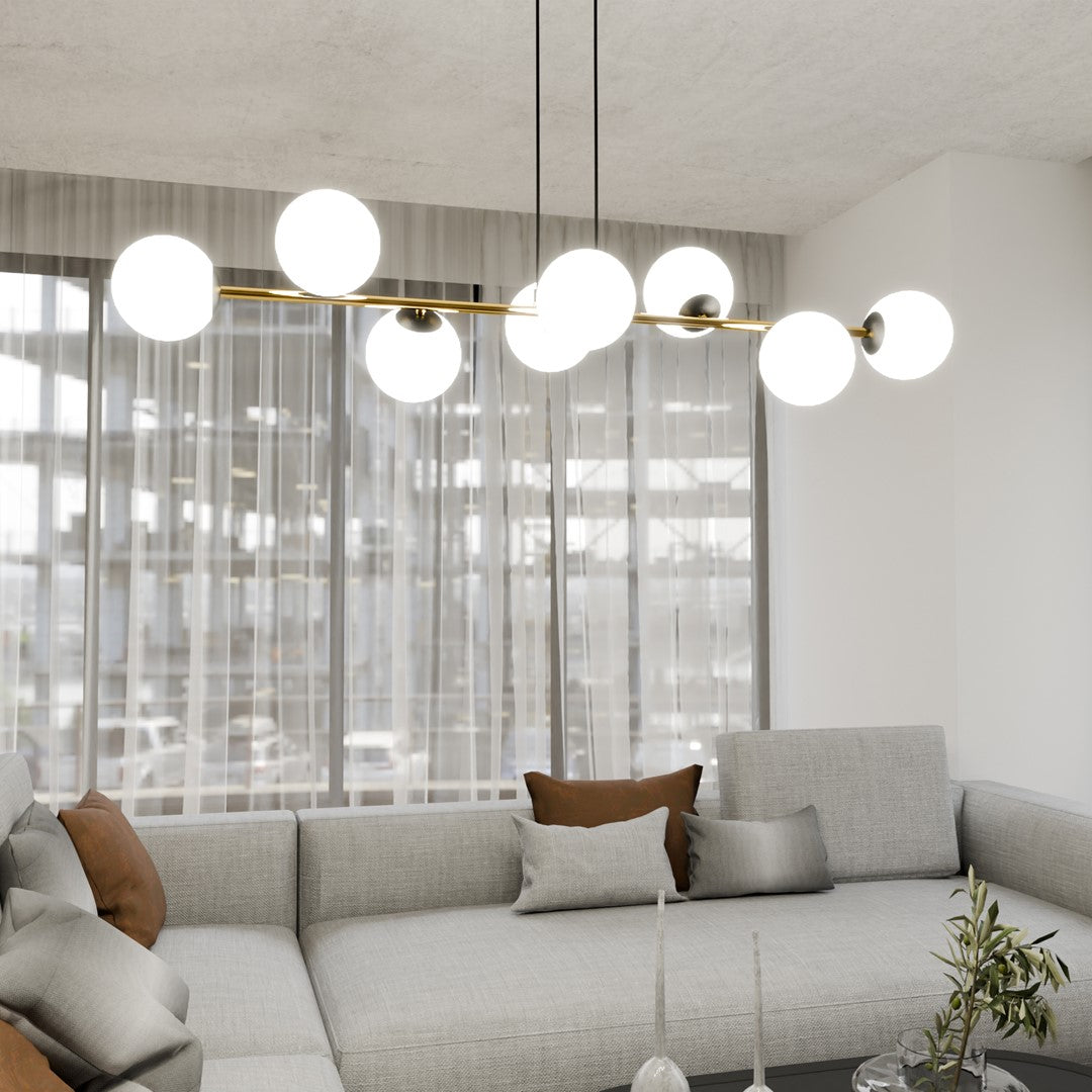 Gravity 8 Light Pendant Black & Gold