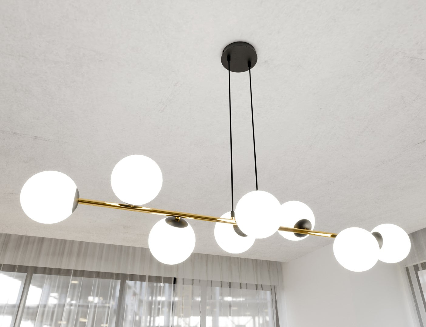 Gravity 8 Light Pendant Black & Gold