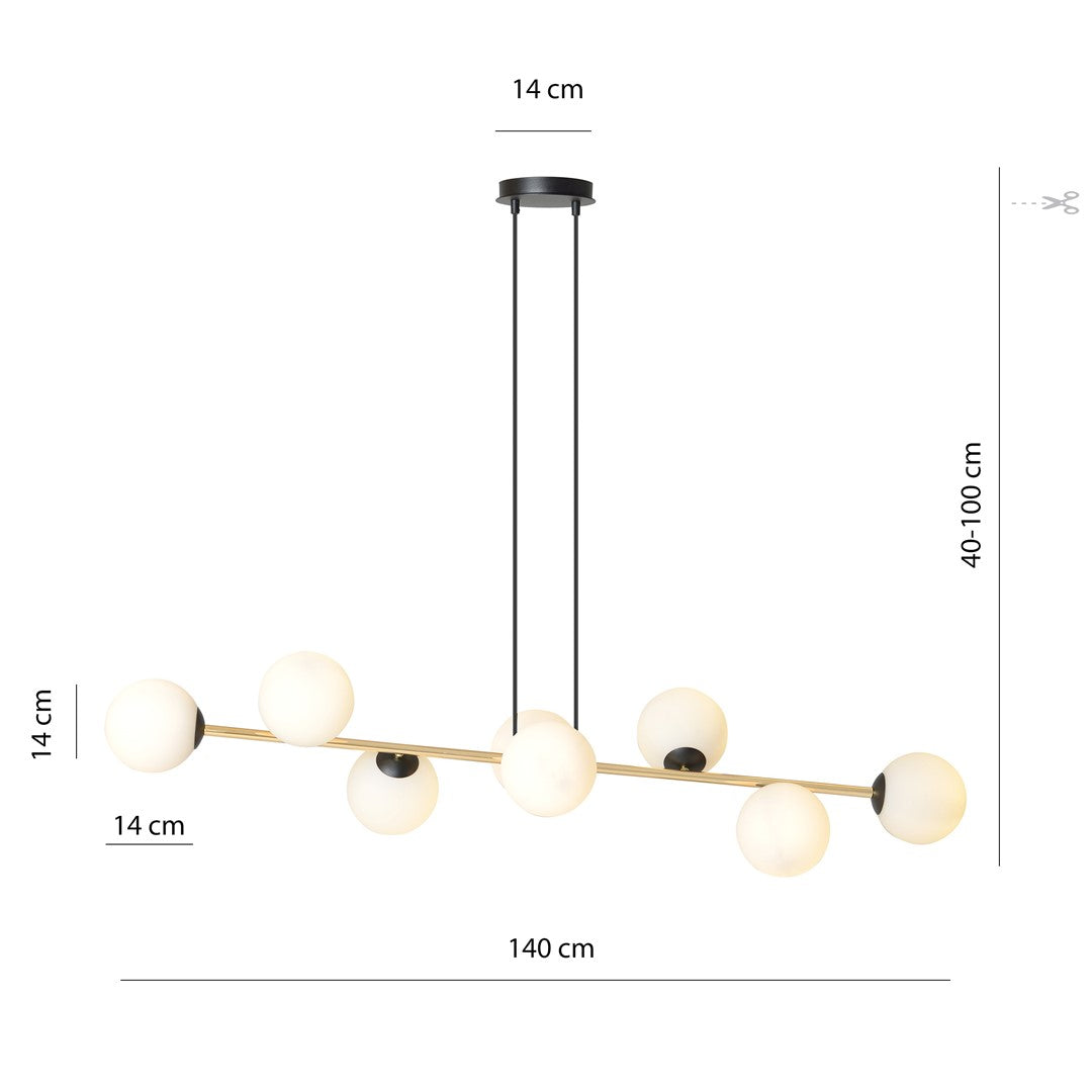 Gravity 8 Light Pendant Black & Gold