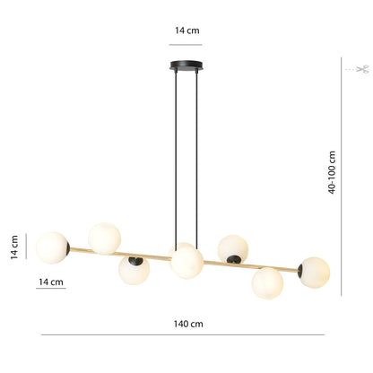 Gravity 8 Light Pendant Black & Gold