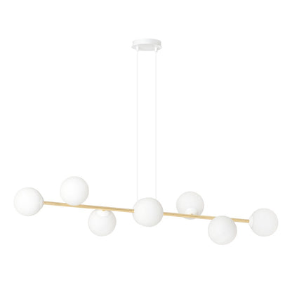 Gravity 8 Light Linear Pendant White & Gold