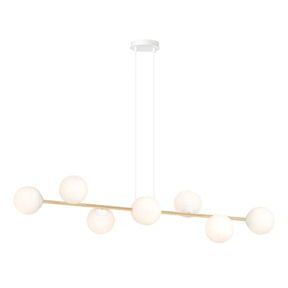 Gravity 8 Light Linear Pendant White & Gold