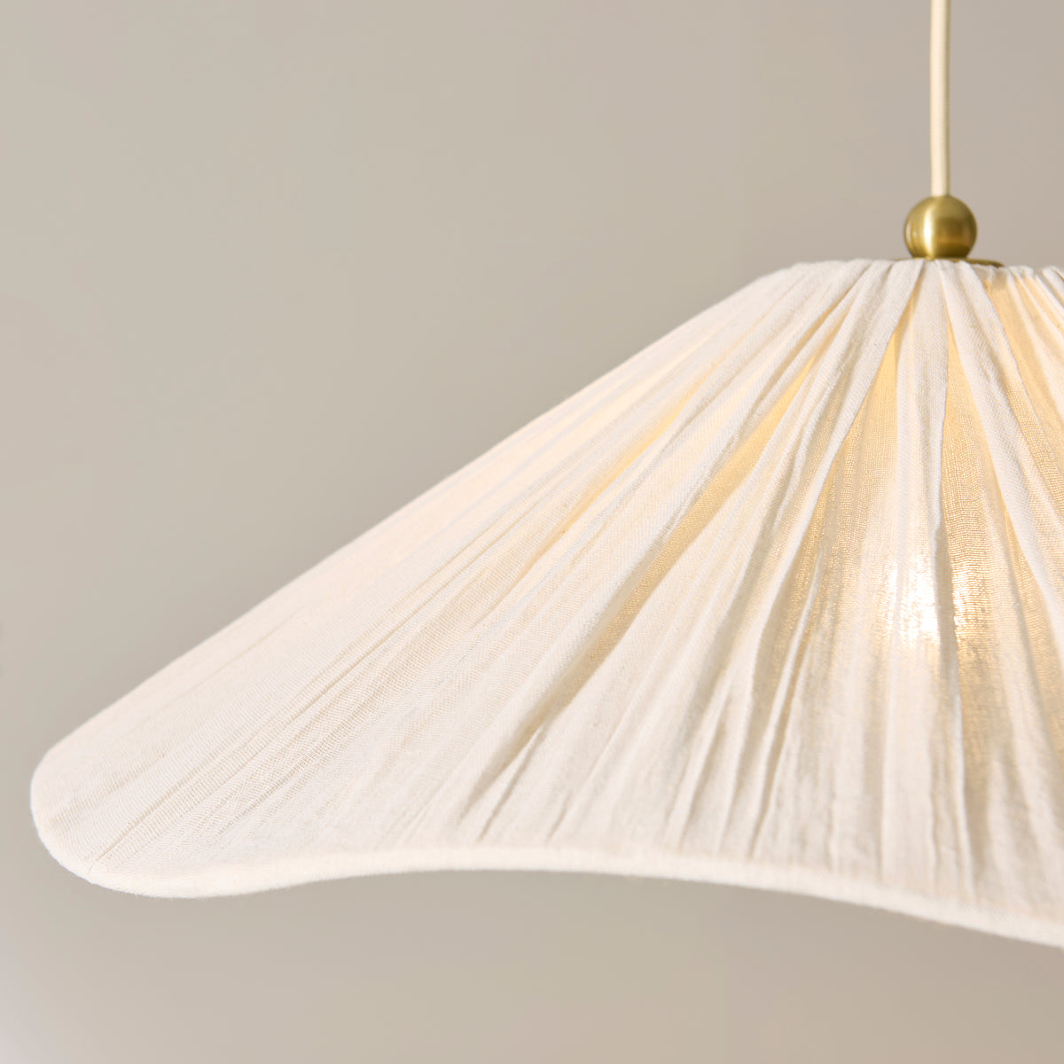 Isabella Grand Aged Brass & White Scalloped Pendant Ceiling Light