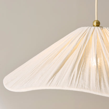 Isabella Grand Aged Brass & White Scalloped Pendant Ceiling Light