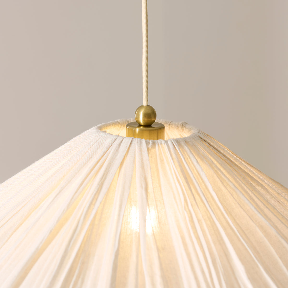 Isabella Grand Aged Brass & White Scalloped Pendant Ceiling Light