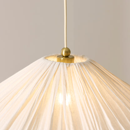 Isabella Grand Aged Brass & White Scalloped Pendant Ceiling Light