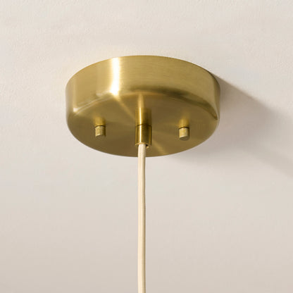 Isabella Grand Aged Brass & White Scalloped Pendant Ceiling Light