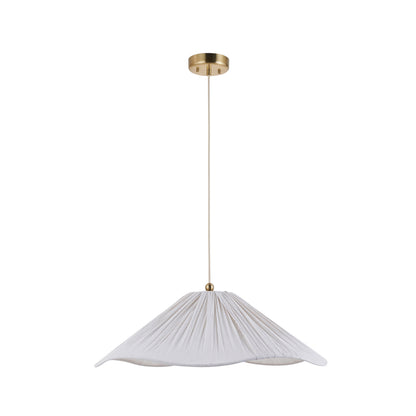 Isabella Grand Aged Brass & White Scalloped Pendant Ceiling Light