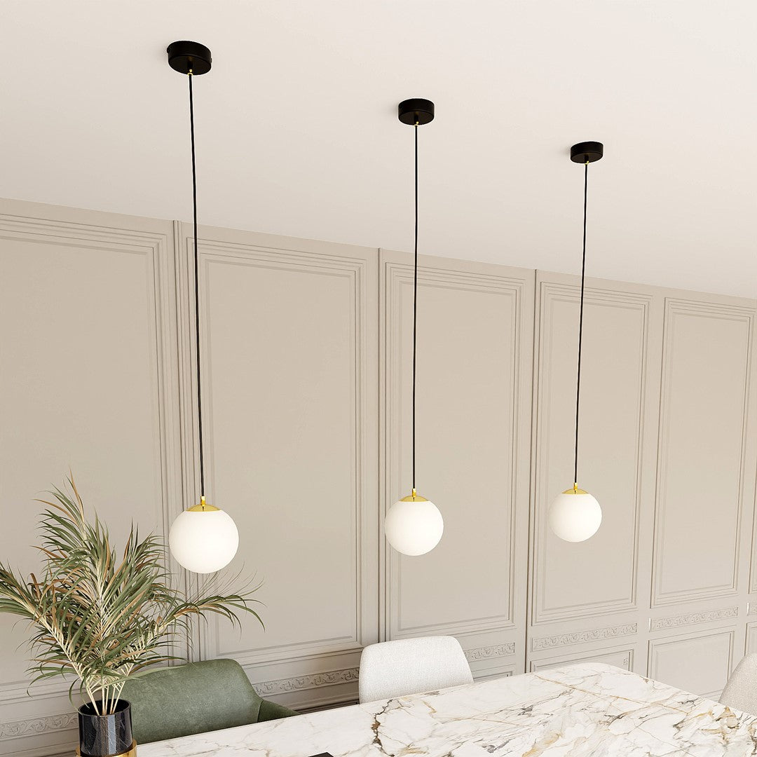 Royal 1 Light Pendant Black & Gold