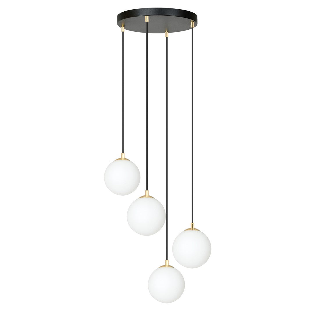 Royal 4 Light Pendant Black & Gold