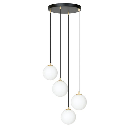 Royal 4 Light Pendant Black & Gold