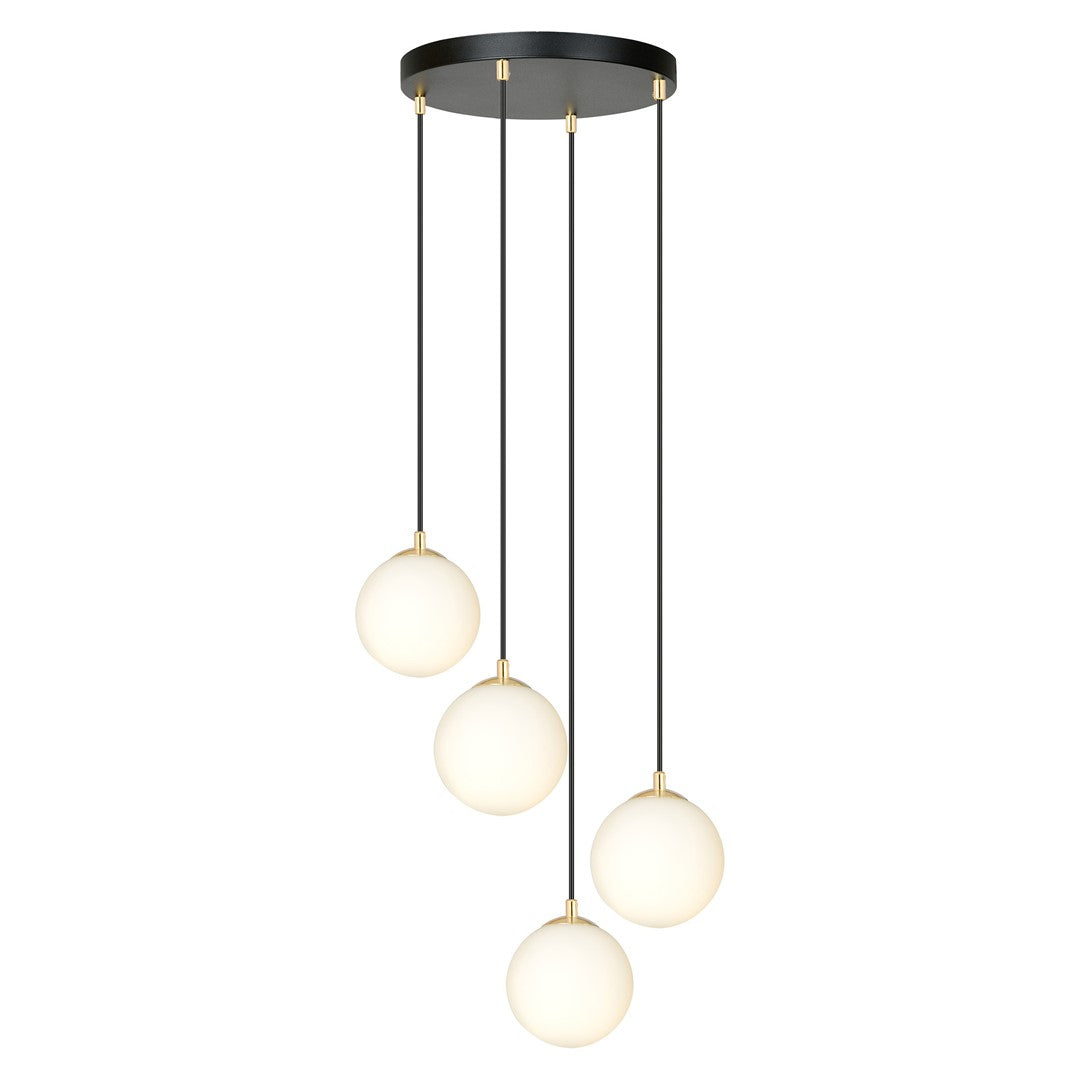 Royal 4 Light Pendant Black & Gold