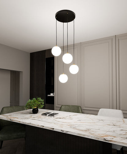 Royal 4 Light Pendant Black & Gold